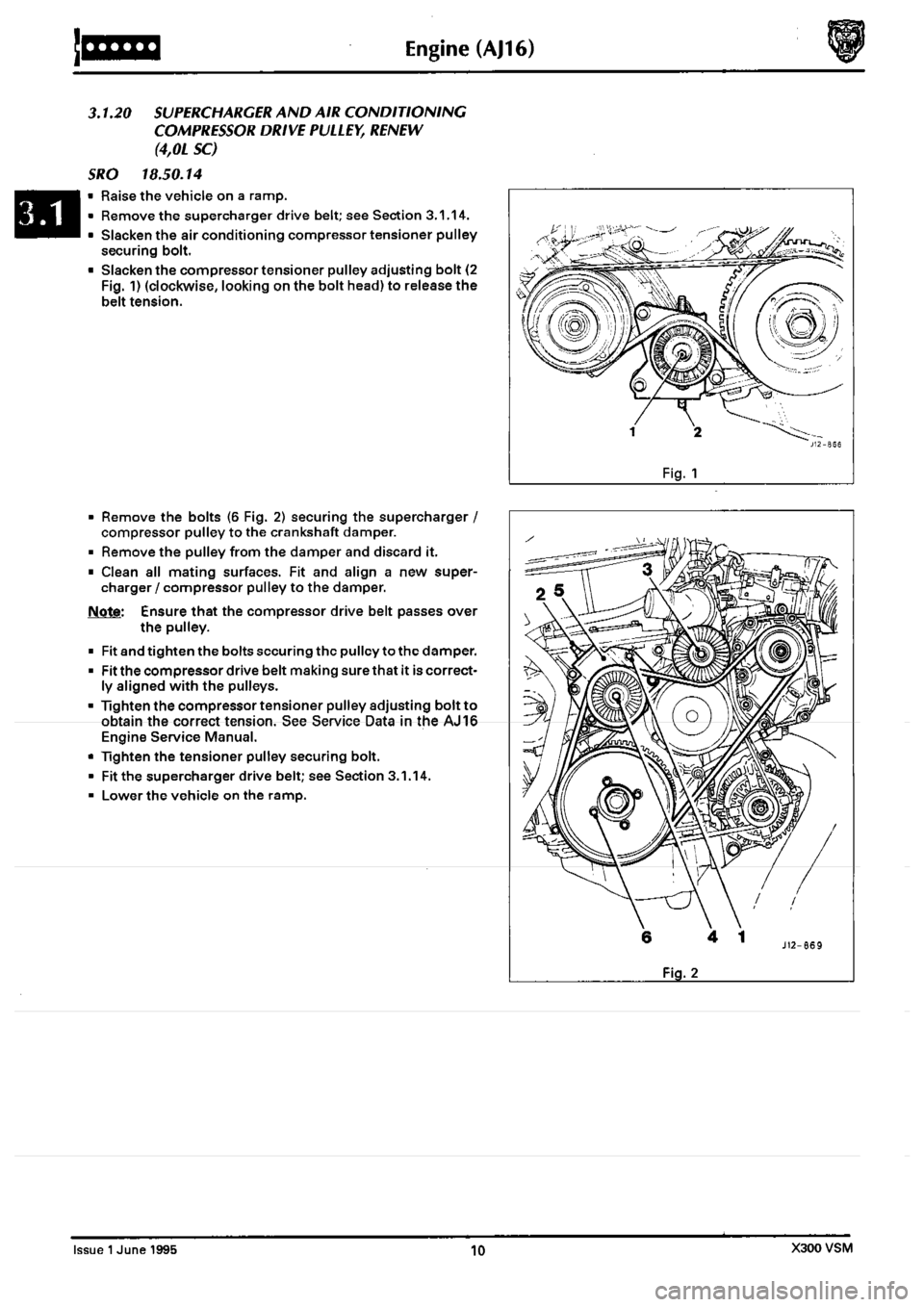 JAGUAR XJ6 1994 2.G  Second Edition Repair Manual 
