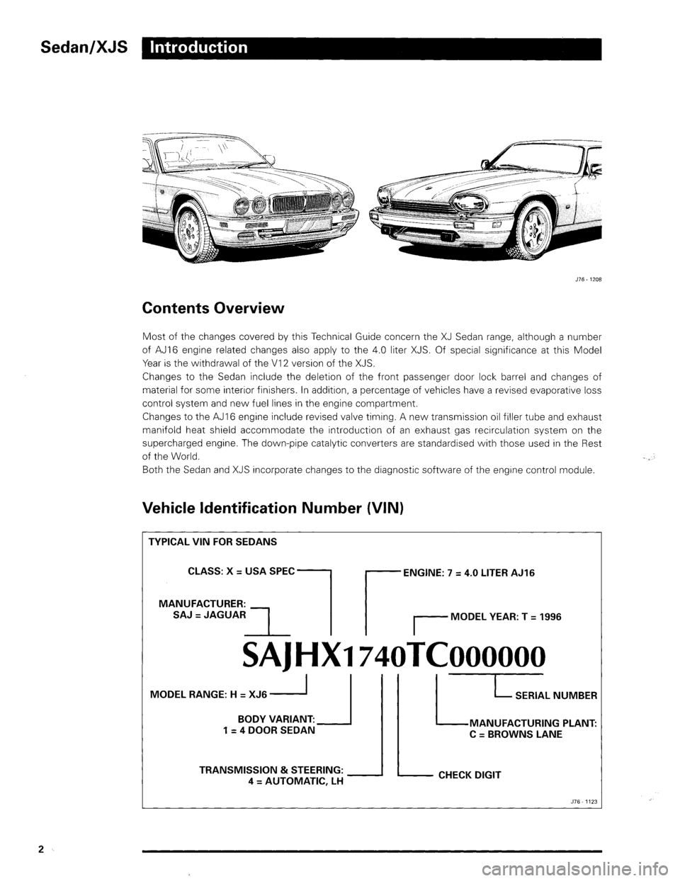 JAGUAR XJ 1995 2.G Update Manual 