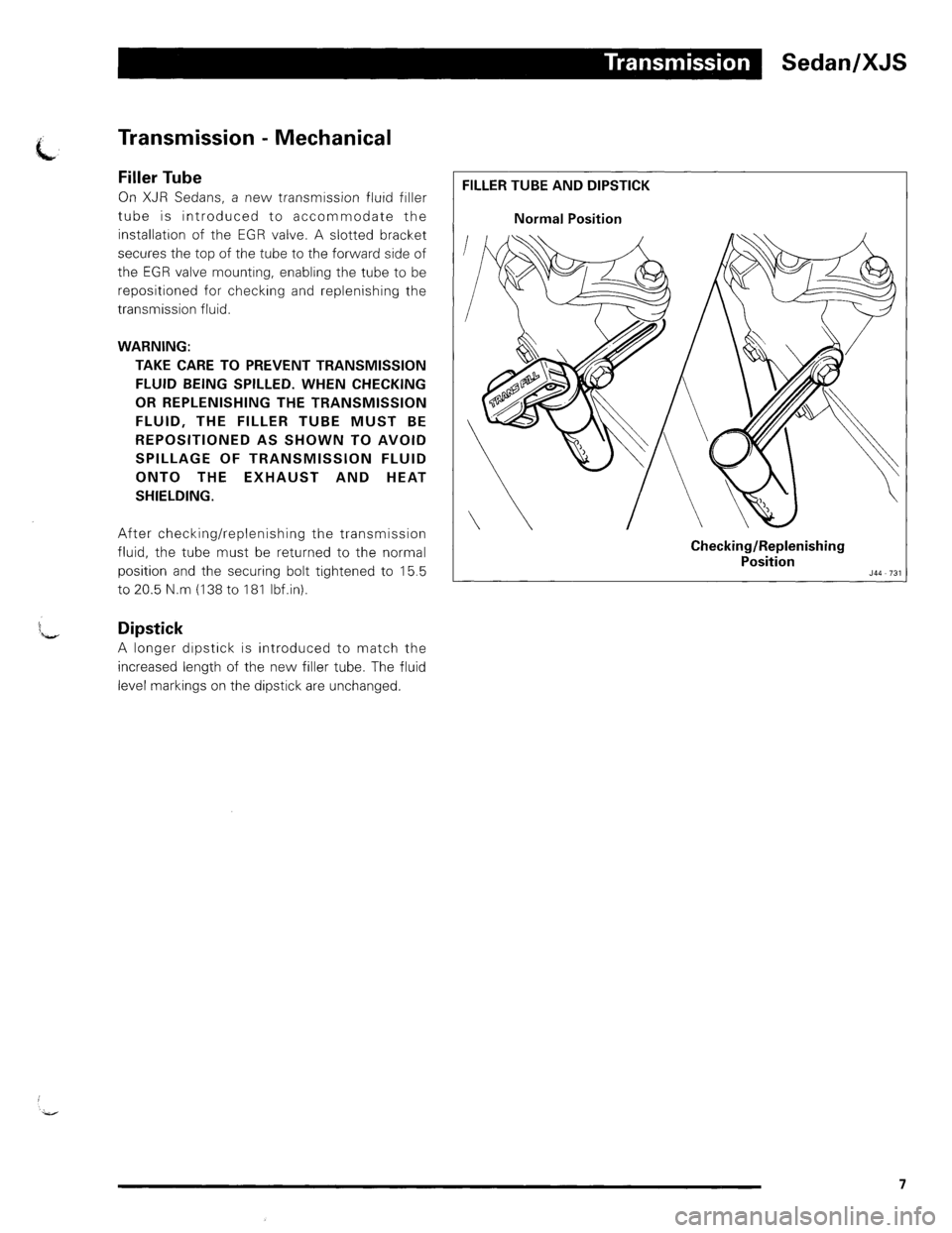 JAGUAR XJ 1995 2.G Update Manual 