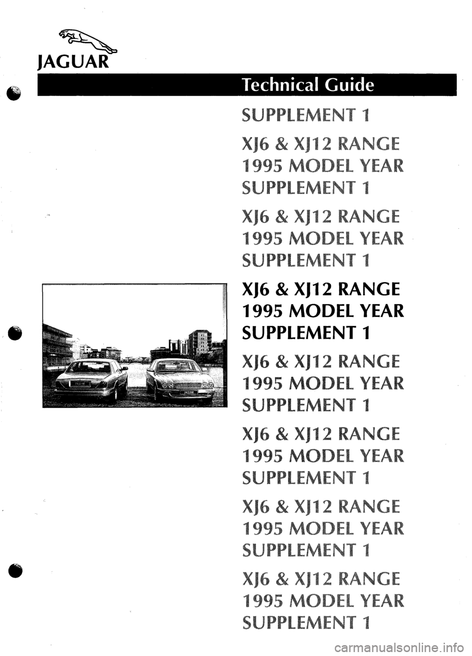 JAGUAR XJ6 1995 2.G Model Year Supplement Manual 