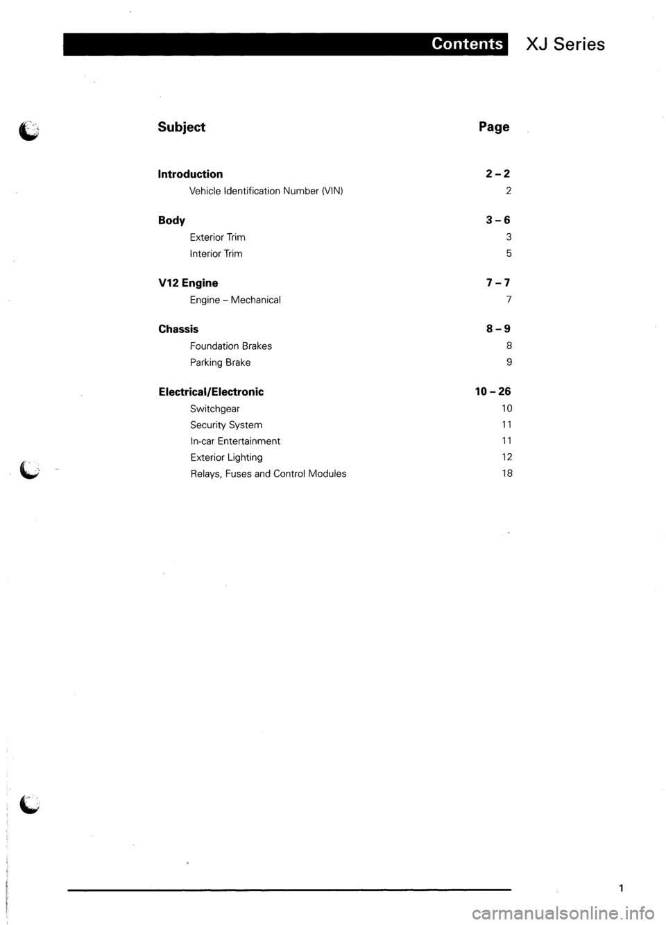 JAGUAR XJ6 1995 2.G Model Year Supplement Manual JAGUAR XJ6 1995 2.G Model Year Supplement Manual