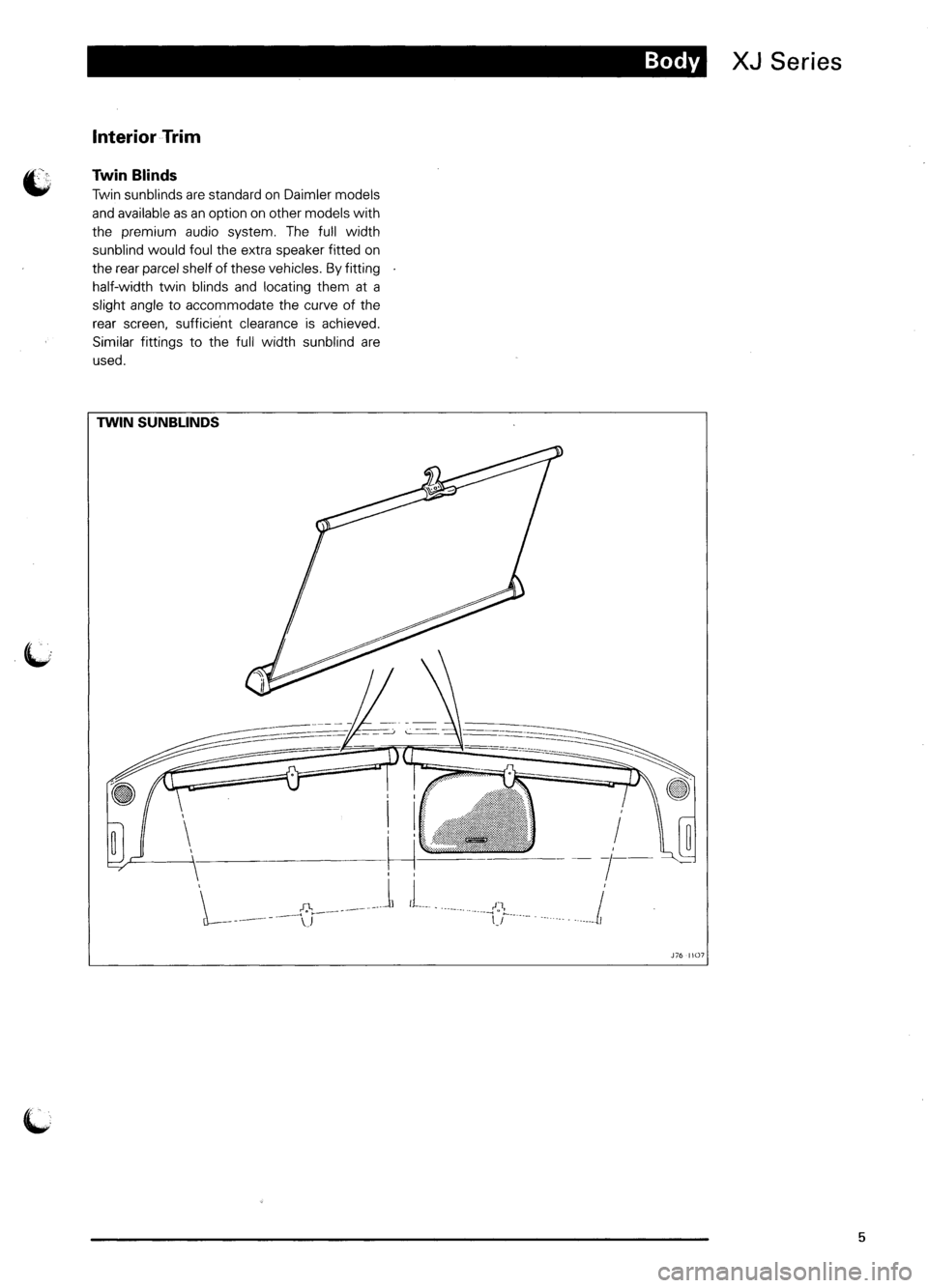 JAGUAR XJ6 1995 2.G Model Year Supplement Manual JAGUAR XJ6 1995 2.G Model Year Supplement Manual