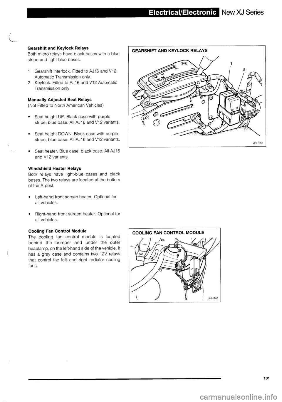 JAGUAR XJ 1995 2.G Technical Information Manual 