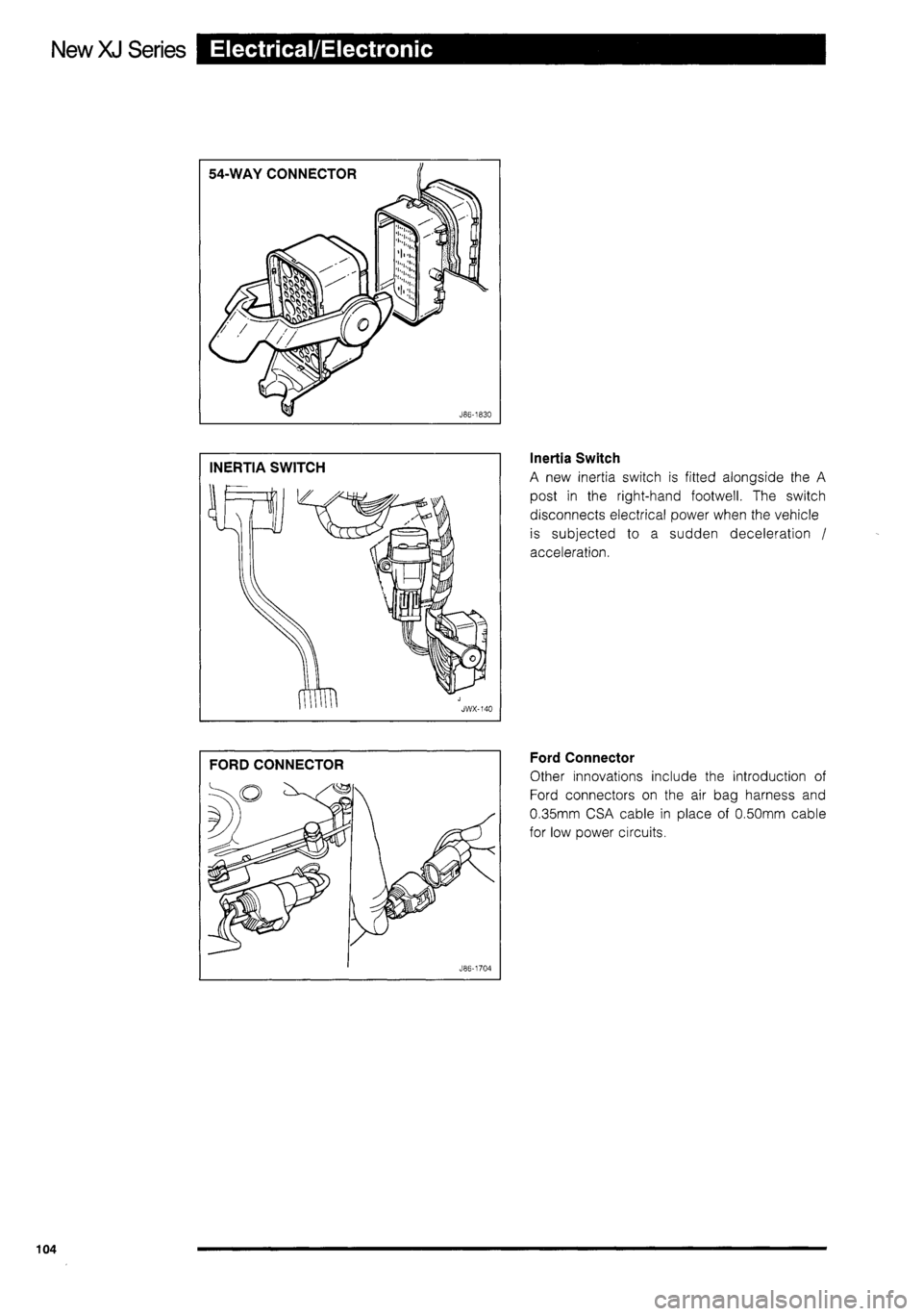 JAGUAR XJ 1995 2.G Technical Information Manual 