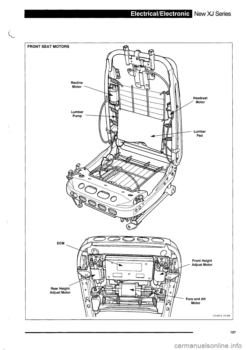 JAGUAR XJ 1995 2.G Technical Information Manual 