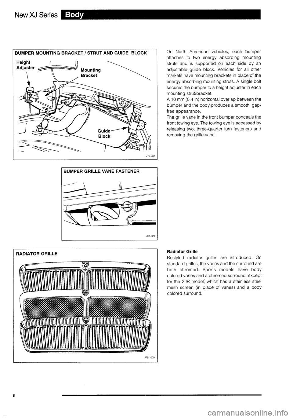 JAGUAR XJ 1995 2.G Technical Information Manual 