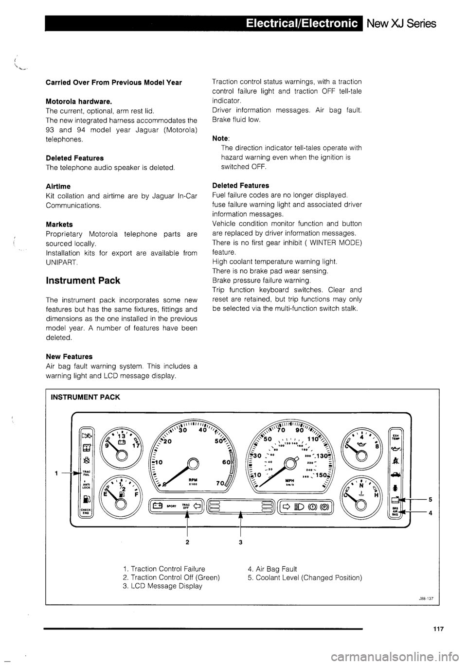 JAGUAR XJ 1995 2.G Technical Information Manual 