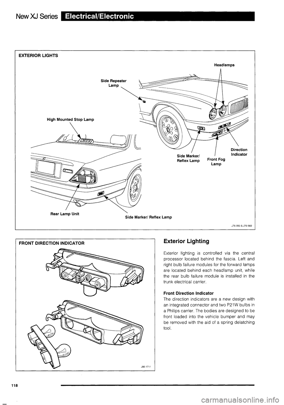 JAGUAR XJ 1995 2.G Technical Information Manual 