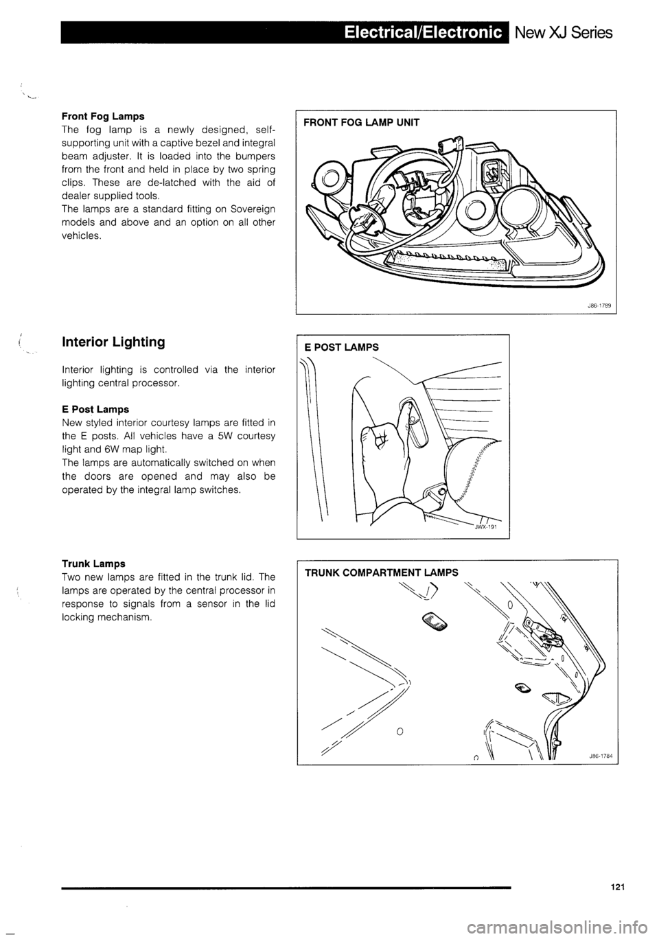 JAGUAR XJ 1995 2.G Technical Information Manual 