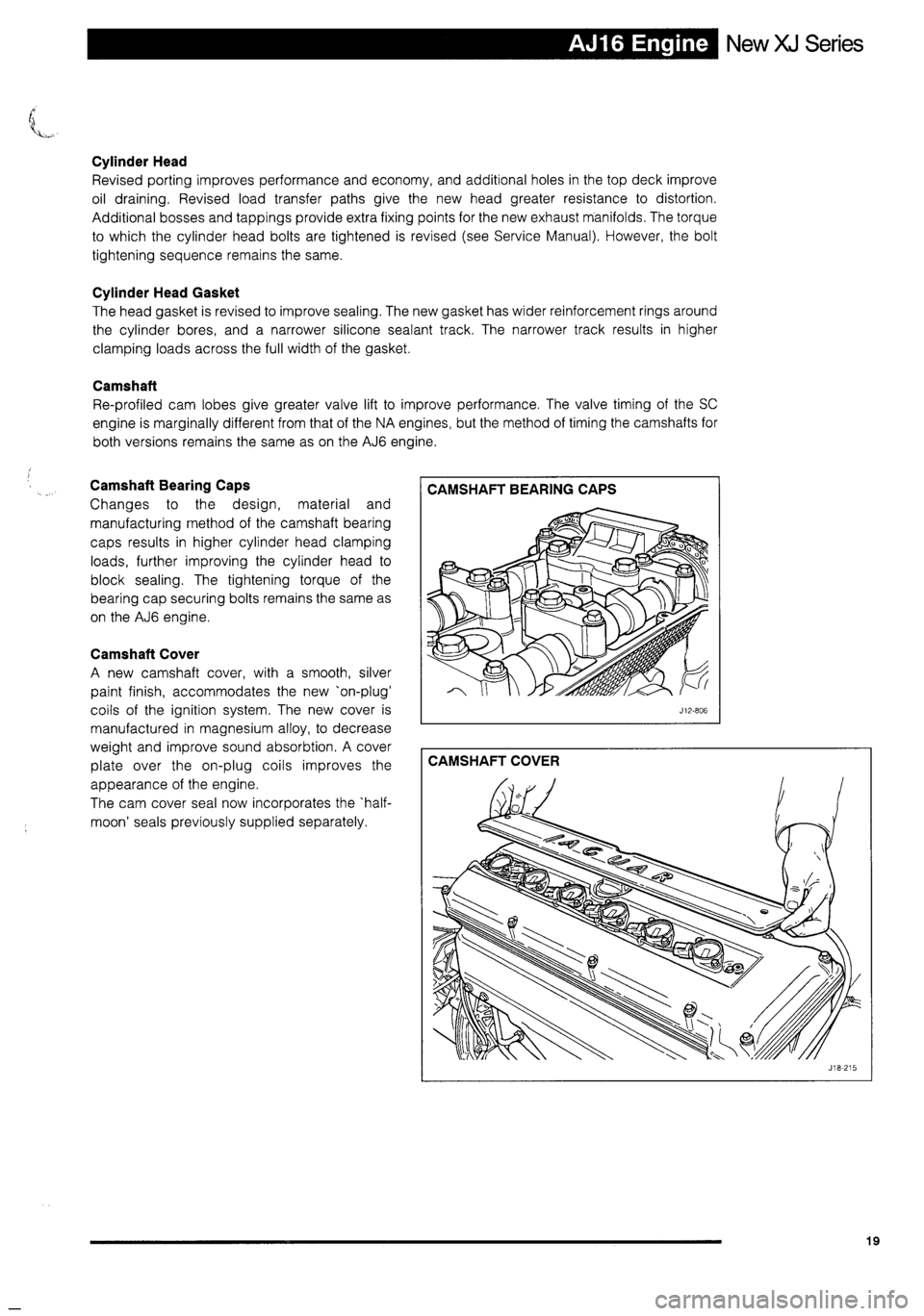 JAGUAR XJ 1995 2.G Technical Information Manual 