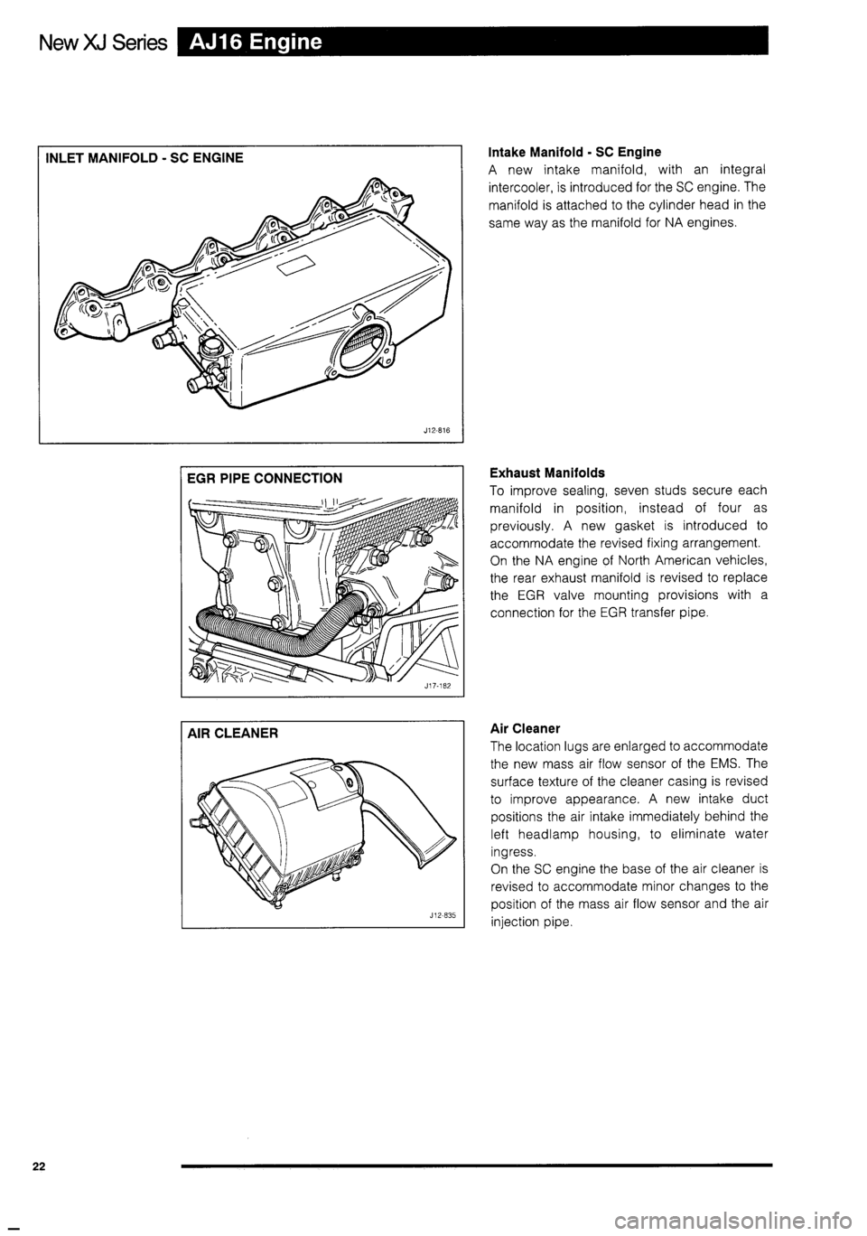 JAGUAR XJ 1995 2.G Technical Information Manual 