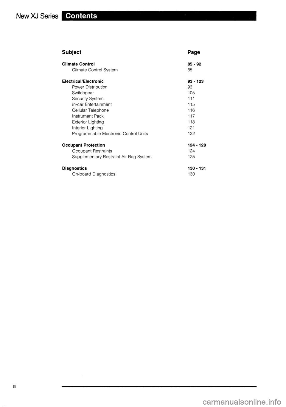 JAGUAR XJ 1995 2.G Technical Information Manual 