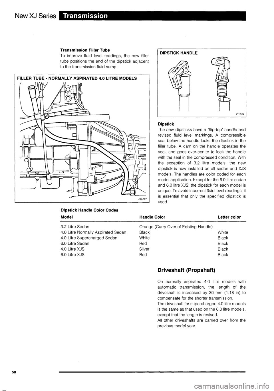 JAGUAR XJ 1995 2.G Technical Information Manual 