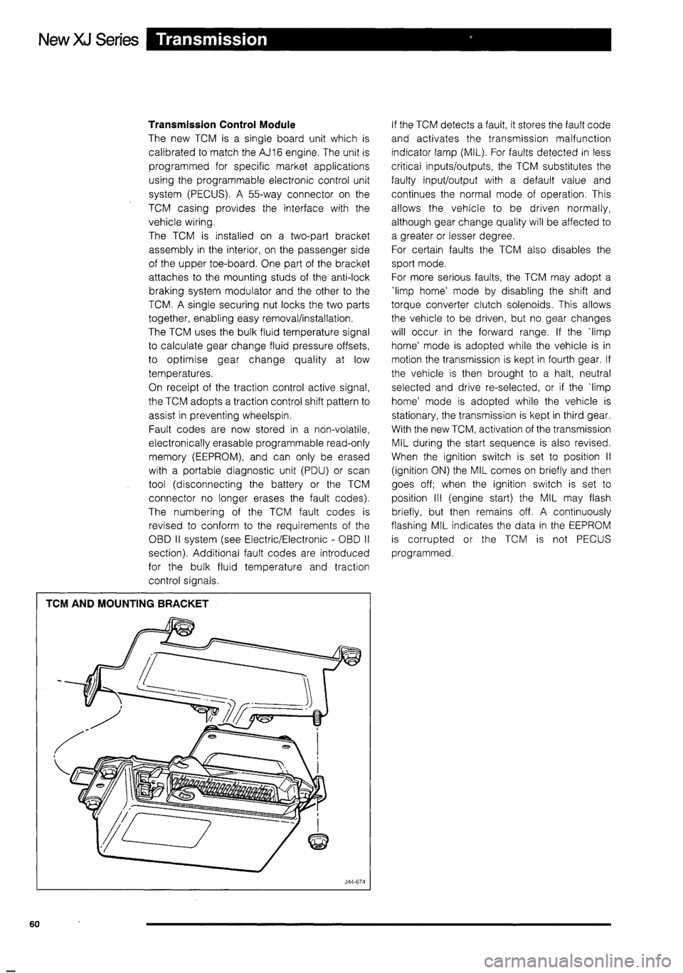 JAGUAR XJ 1995 2.G Technical Information Manual 