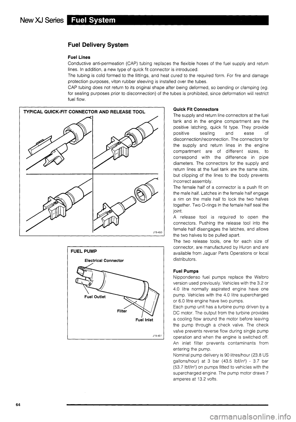 JAGUAR XJ 1995 2.G Technical Information Manual 