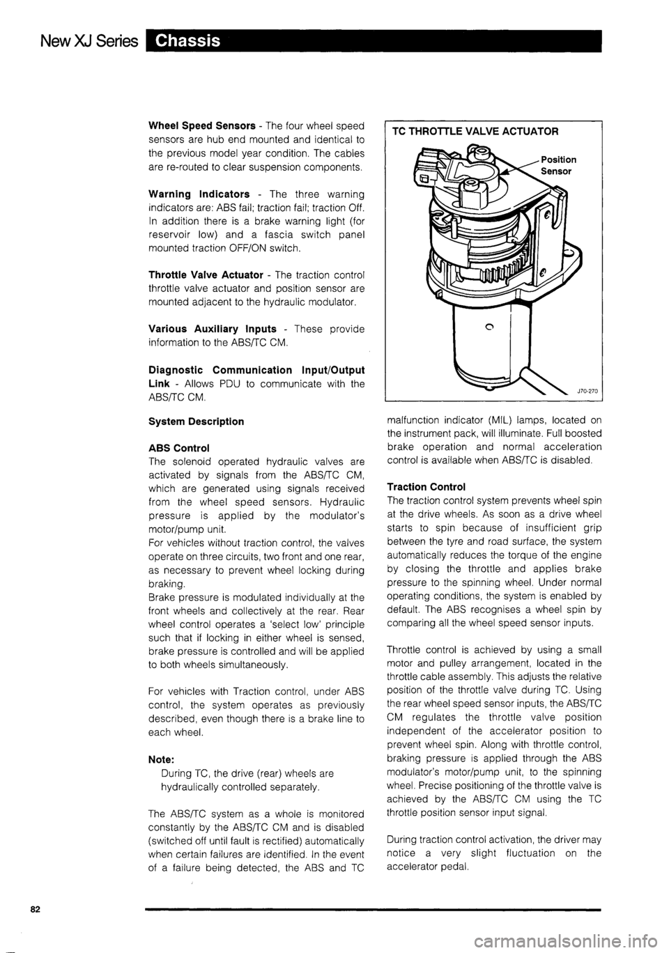 JAGUAR XJ 1995 2.G Technical Information Manual 