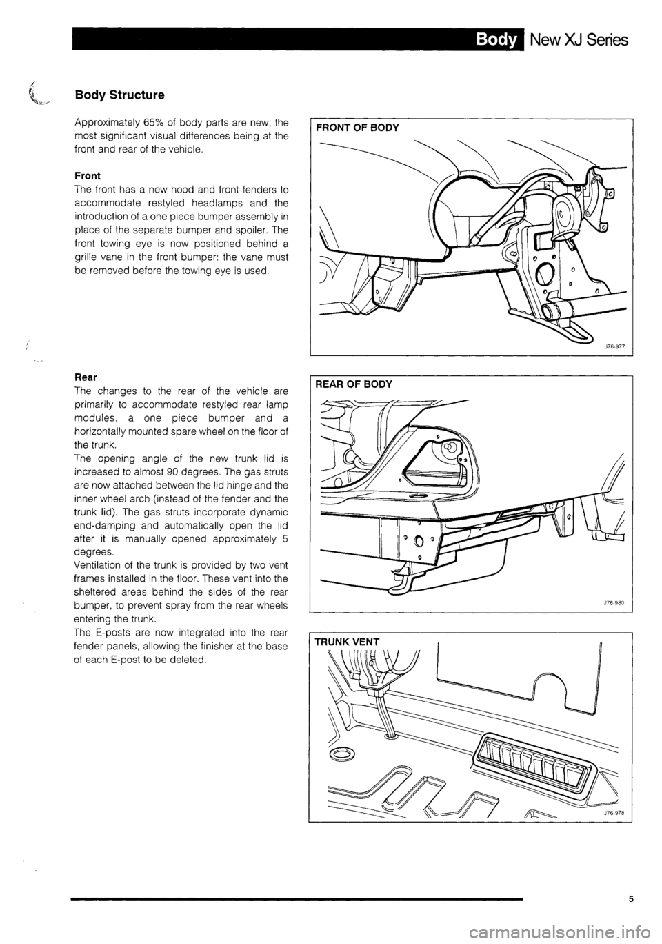 JAGUAR XJ 1995 2.G Technical Information Manual 