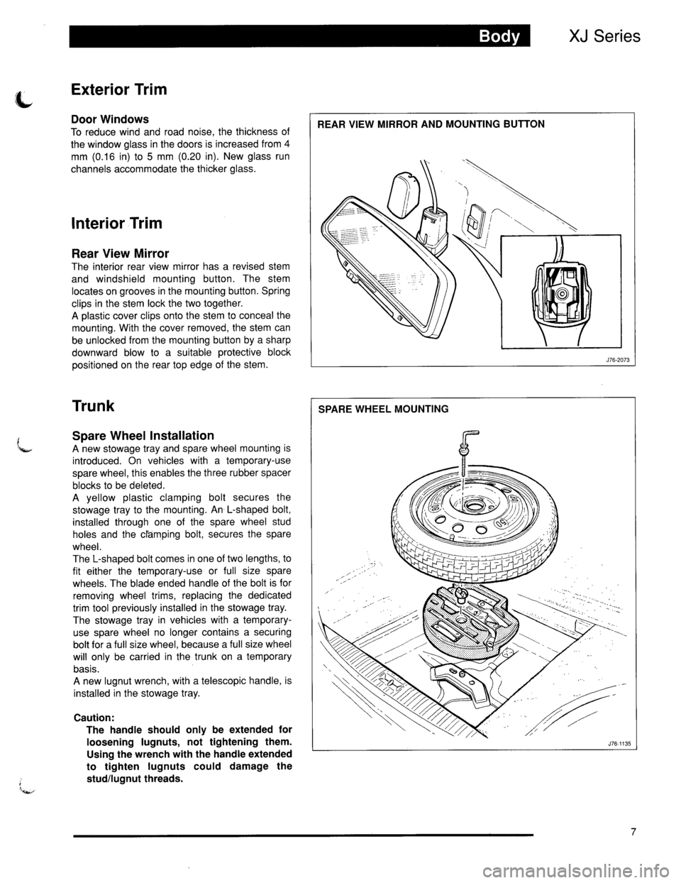 JAGUAR XJ6 1996 2.G Technical Guide 