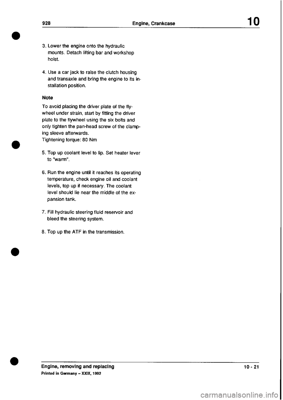 PORSCHE 928 1995  Service Repair Manual 