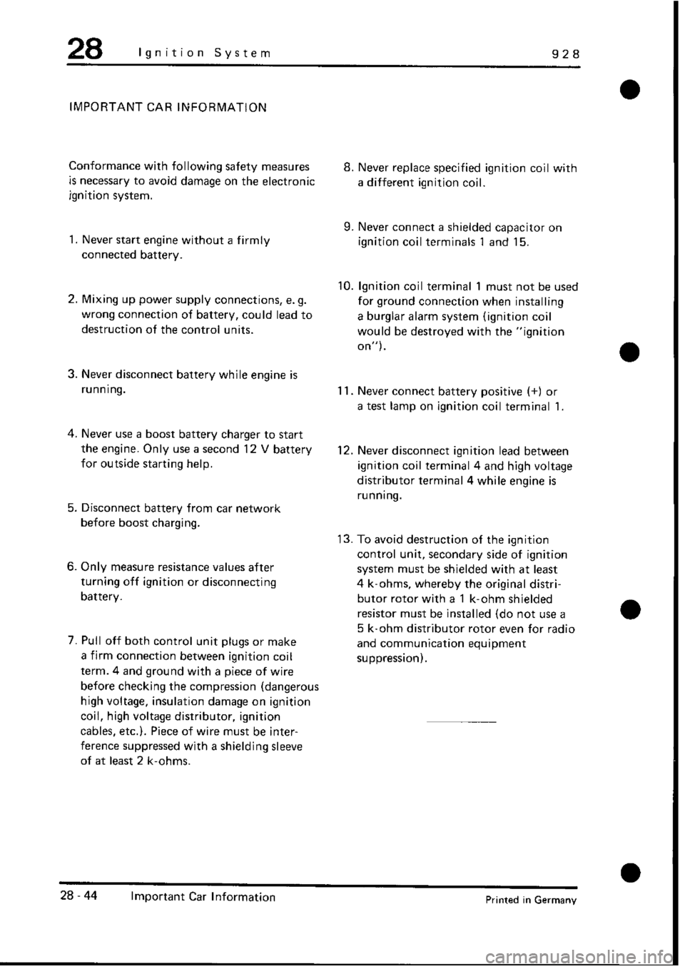 PORSCHE 928 1995  Service Repair Manual 