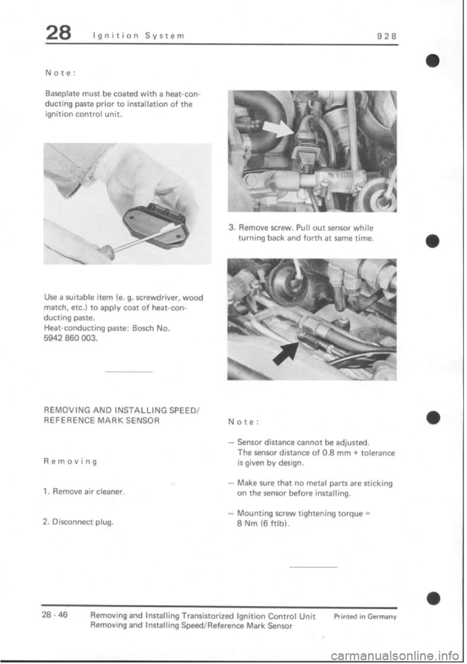 PORSCHE 928 1995  Service Repair Manual 