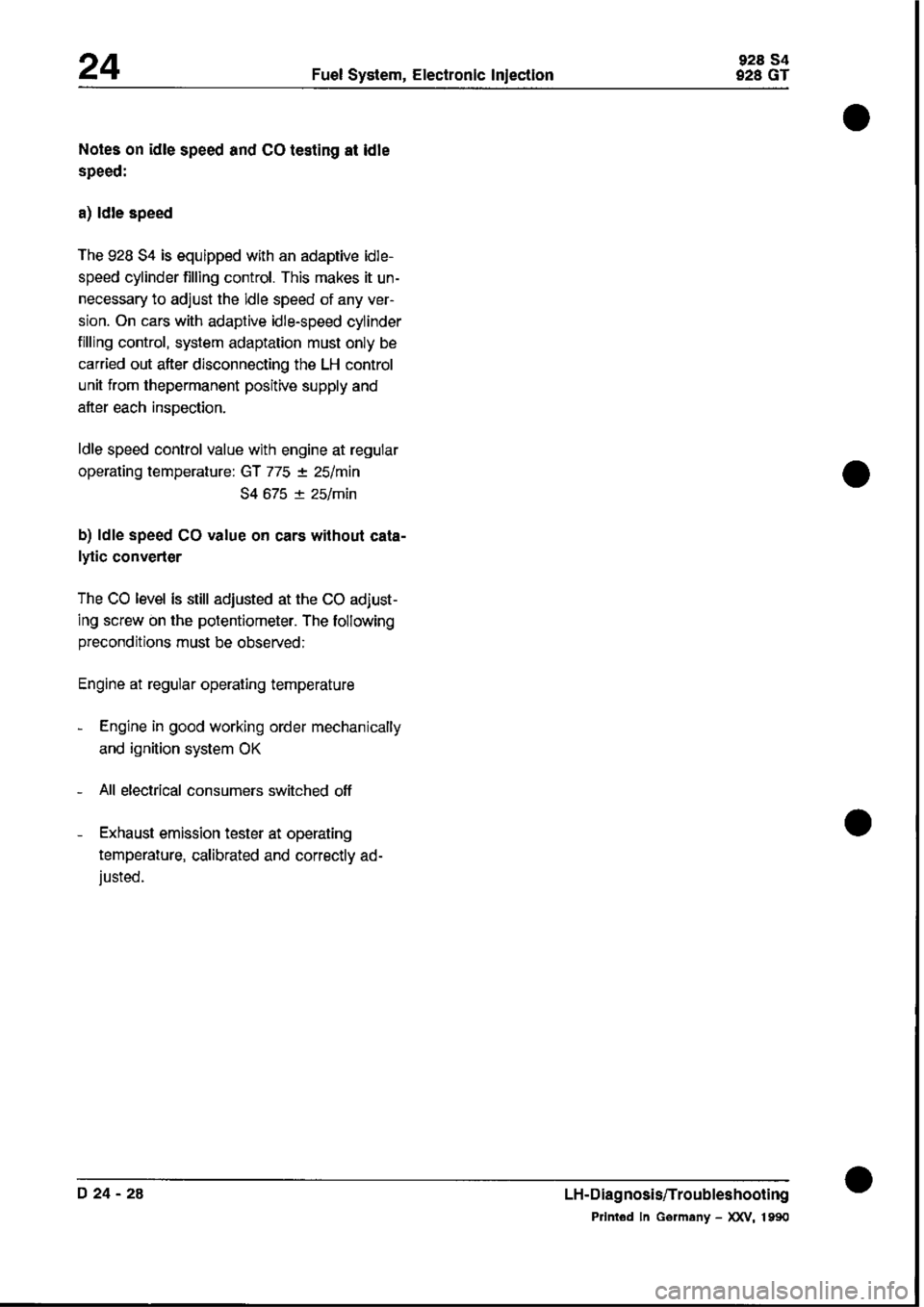 PORSCHE 928 1995  Service Repair Manual 