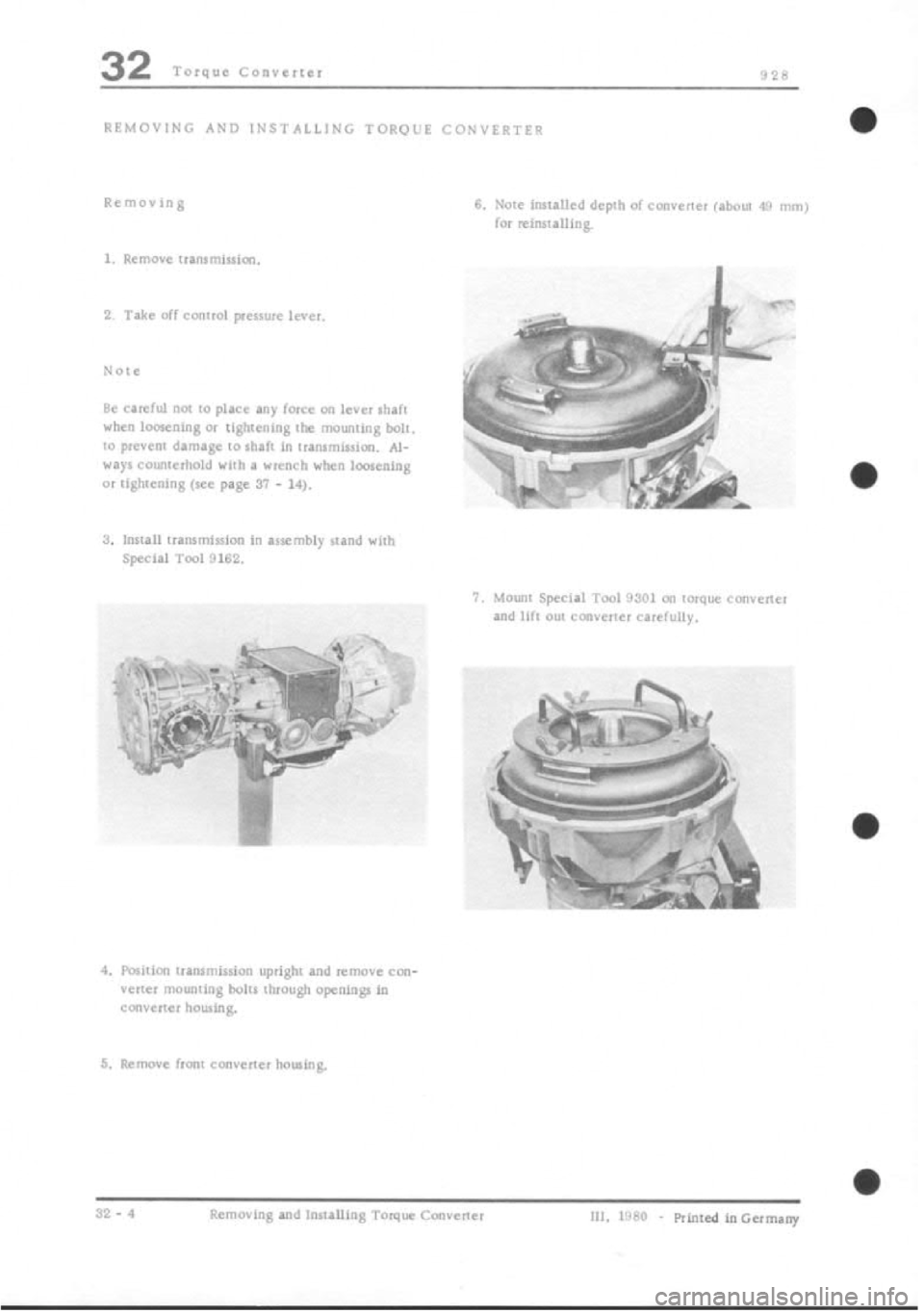 PORSCHE 928 1995  Service Repair Manual 