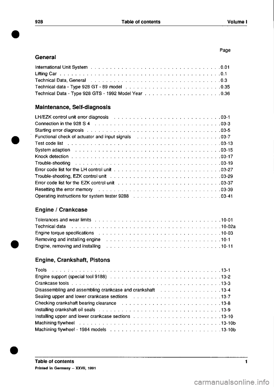 PORSCHE 928 1995  Service Repair Manual 