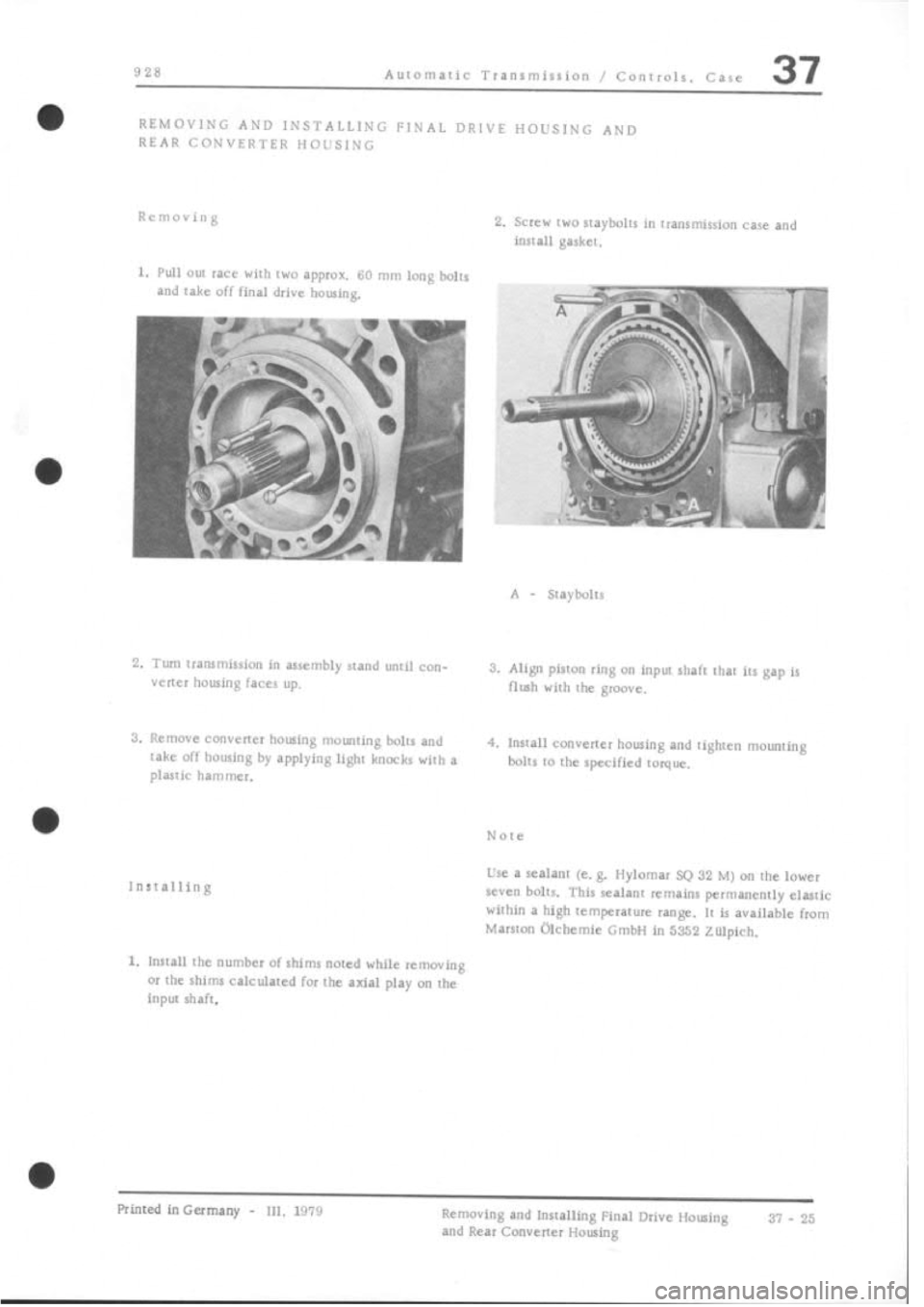 PORSCHE 928 1995  Service Repair Manual 