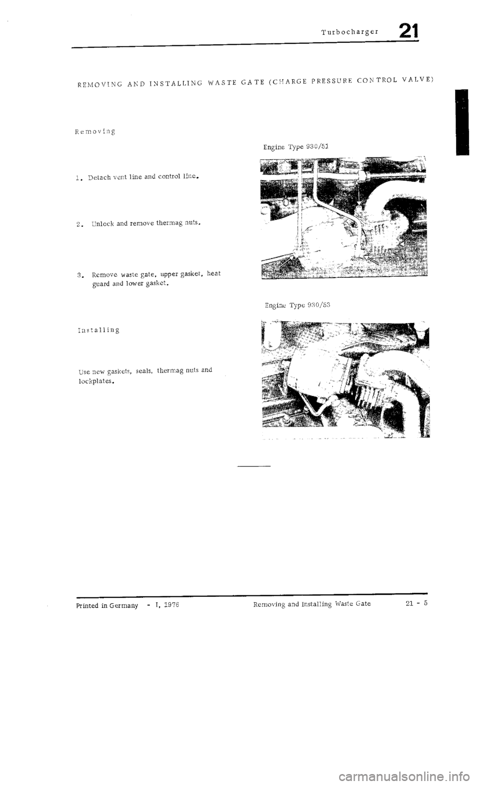 PORSCHE 930 1976  Service Workshop Manual 