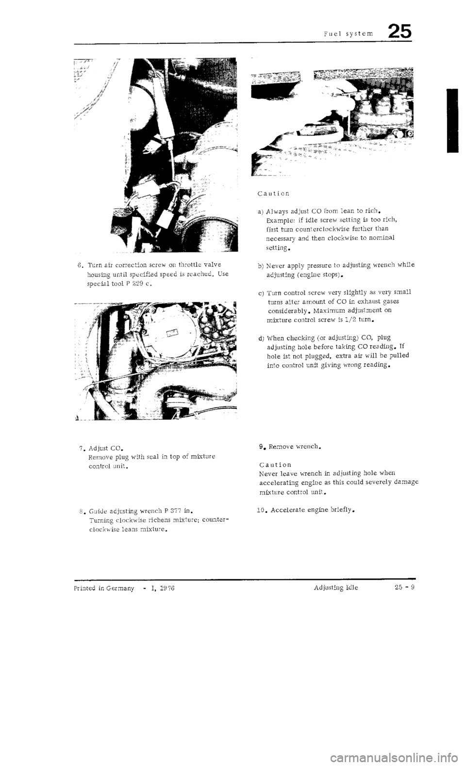 PORSCHE 930 1976  Service Owners Manual 