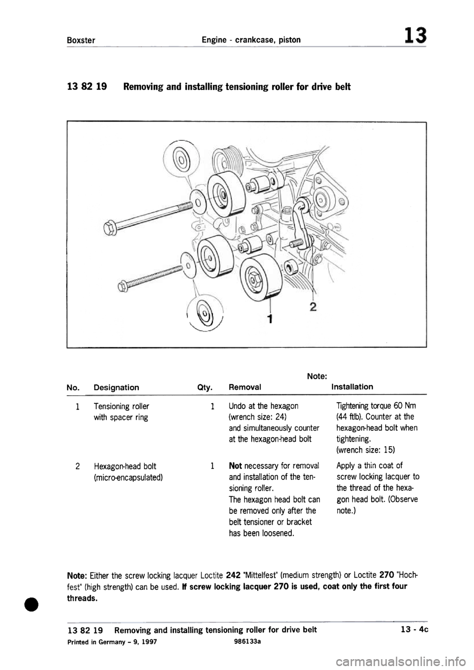 PORSCHE 986 BOXSTER 1997  Workshop Manual 