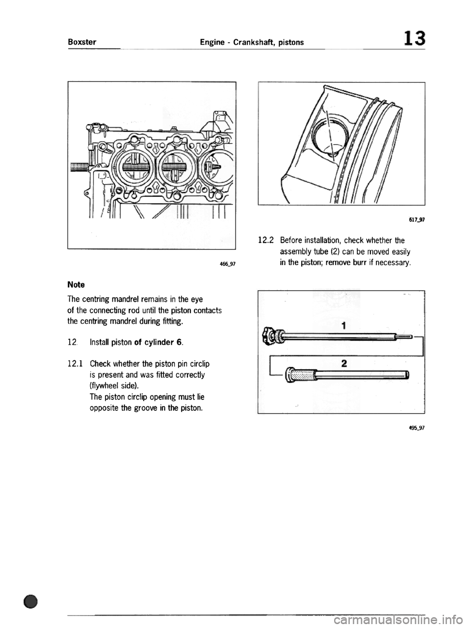 PORSCHE 986 BOXSTER 1997  Workshop Manual 