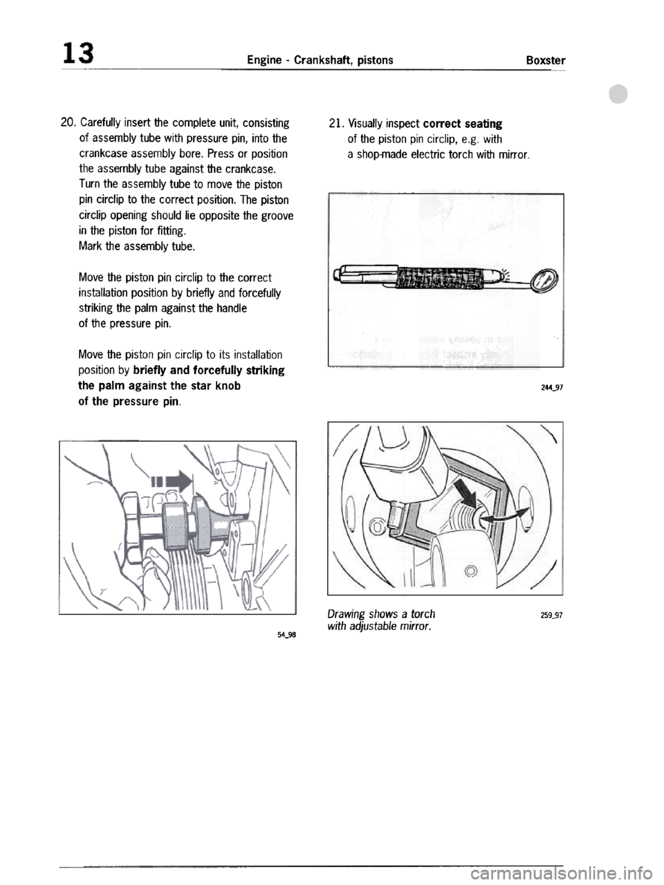 PORSCHE 986 BOXSTER 1997  Workshop Manual 