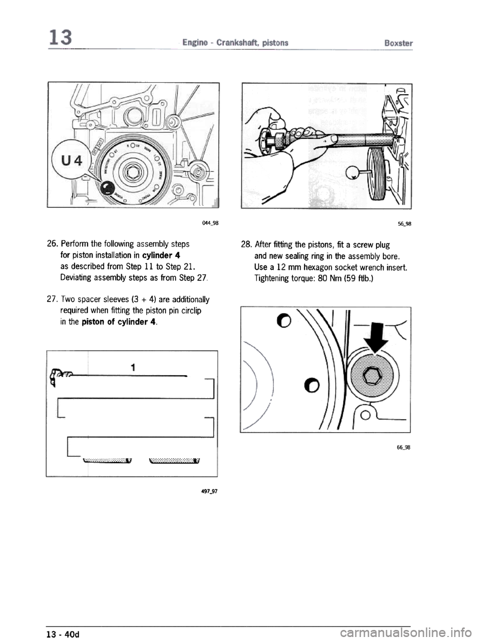 PORSCHE 986 BOXSTER 1997  Workshop Manual 