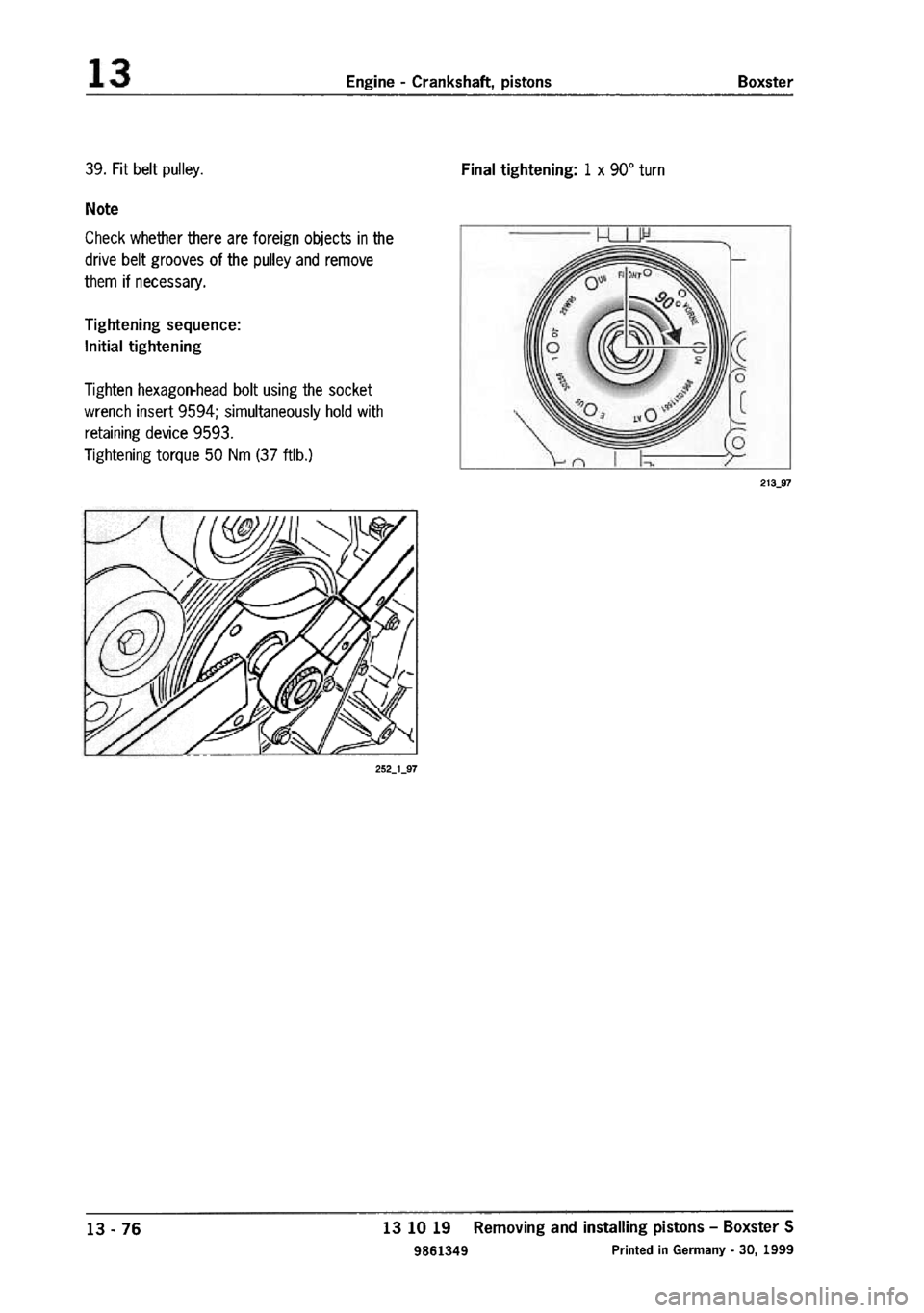 PORSCHE 986 BOXSTER 1997 Workshop Manual PORSCHE 986 BOXSTER 1997 Workshop Manual