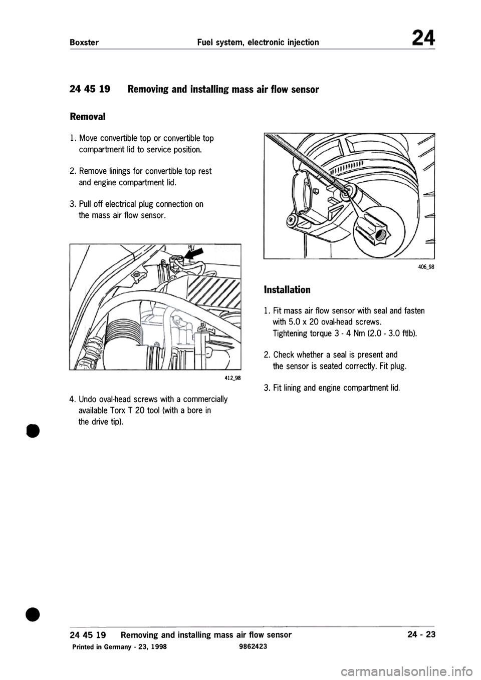 PORSCHE 986 BOXSTER 1997 Workshop Manual PORSCHE 986 BOXSTER 1997 Workshop Manual