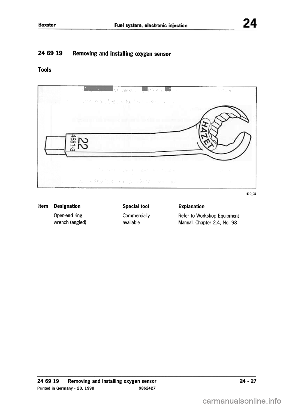 PORSCHE 986 BOXSTER 1997 Workshop Manual PORSCHE 986 BOXSTER 1997 Workshop Manual