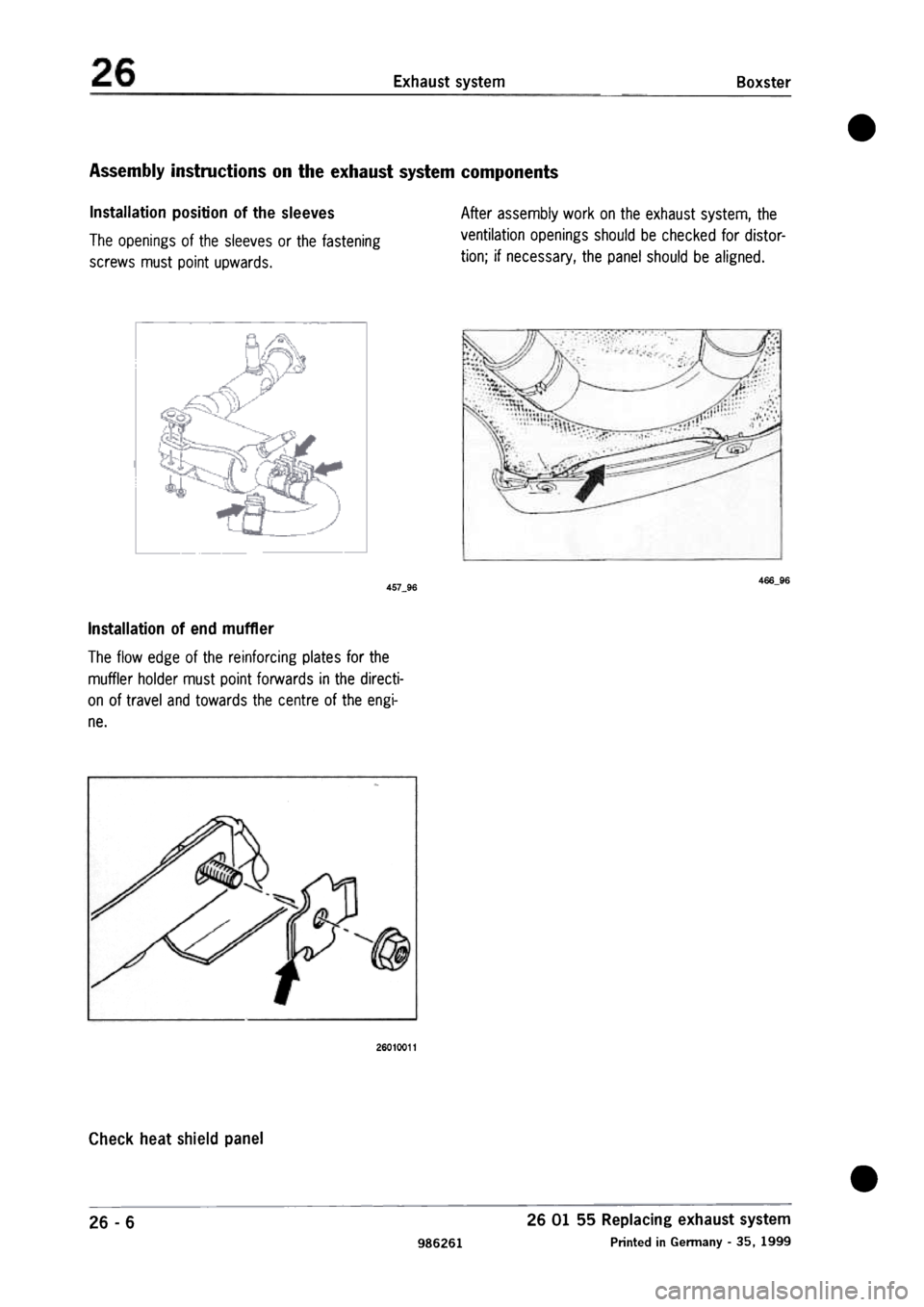 PORSCHE 986 BOXSTER 1997  Workshop Manual 