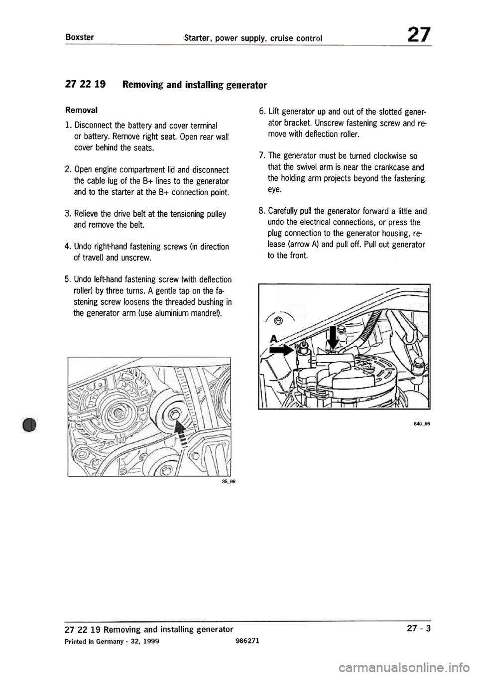 PORSCHE 986 BOXSTER 1997  Workshop Manual 