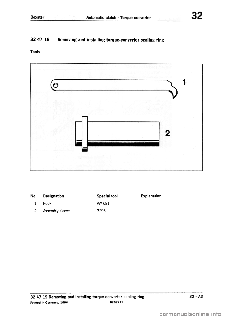 PORSCHE 986 BOXSTER 1997  Workshop Manual 