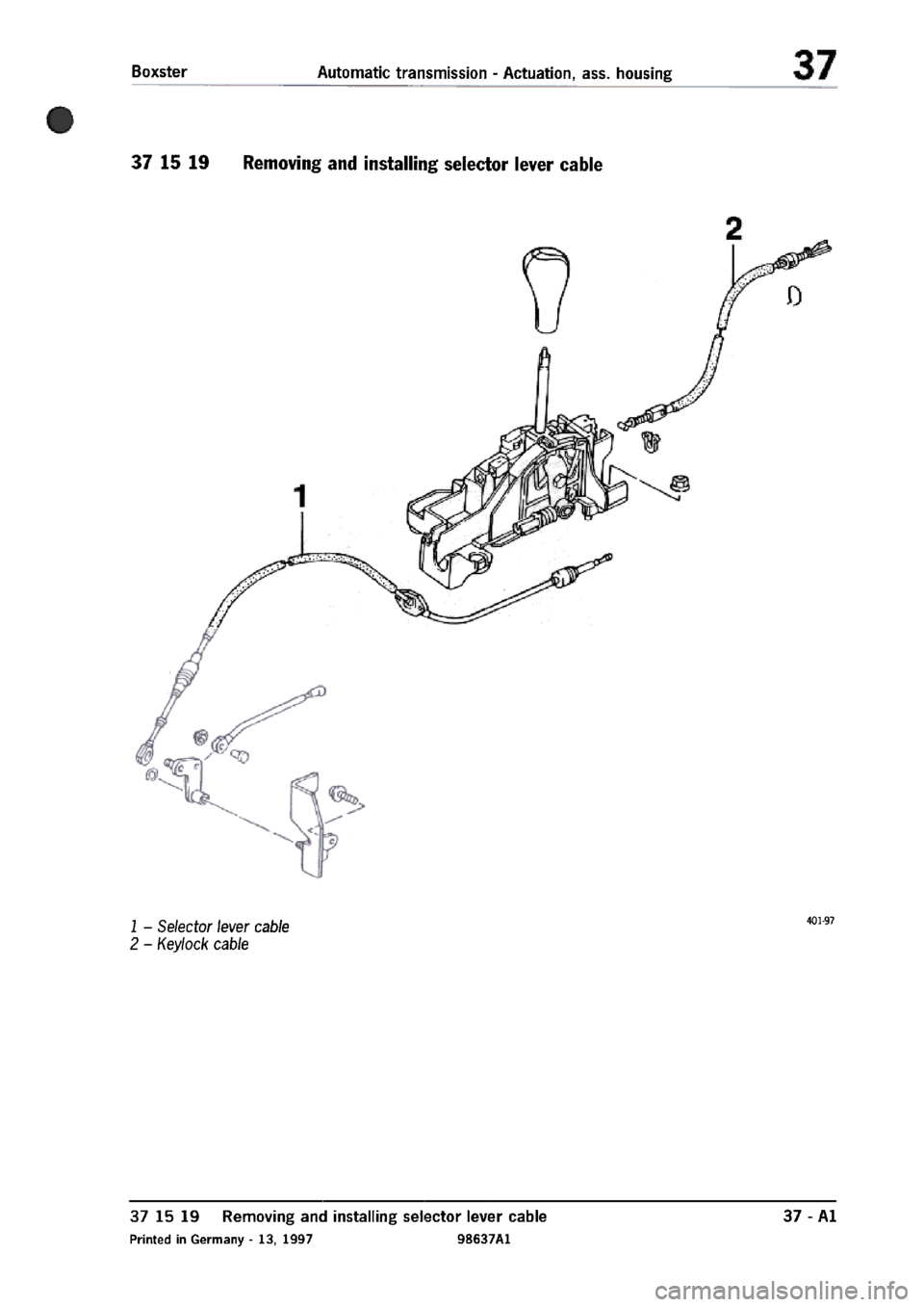 PORSCHE 986 BOXSTER 1997  Workshop Manual 