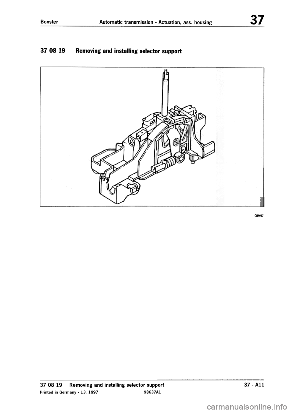 PORSCHE 986 BOXSTER 1997  Workshop Manual 