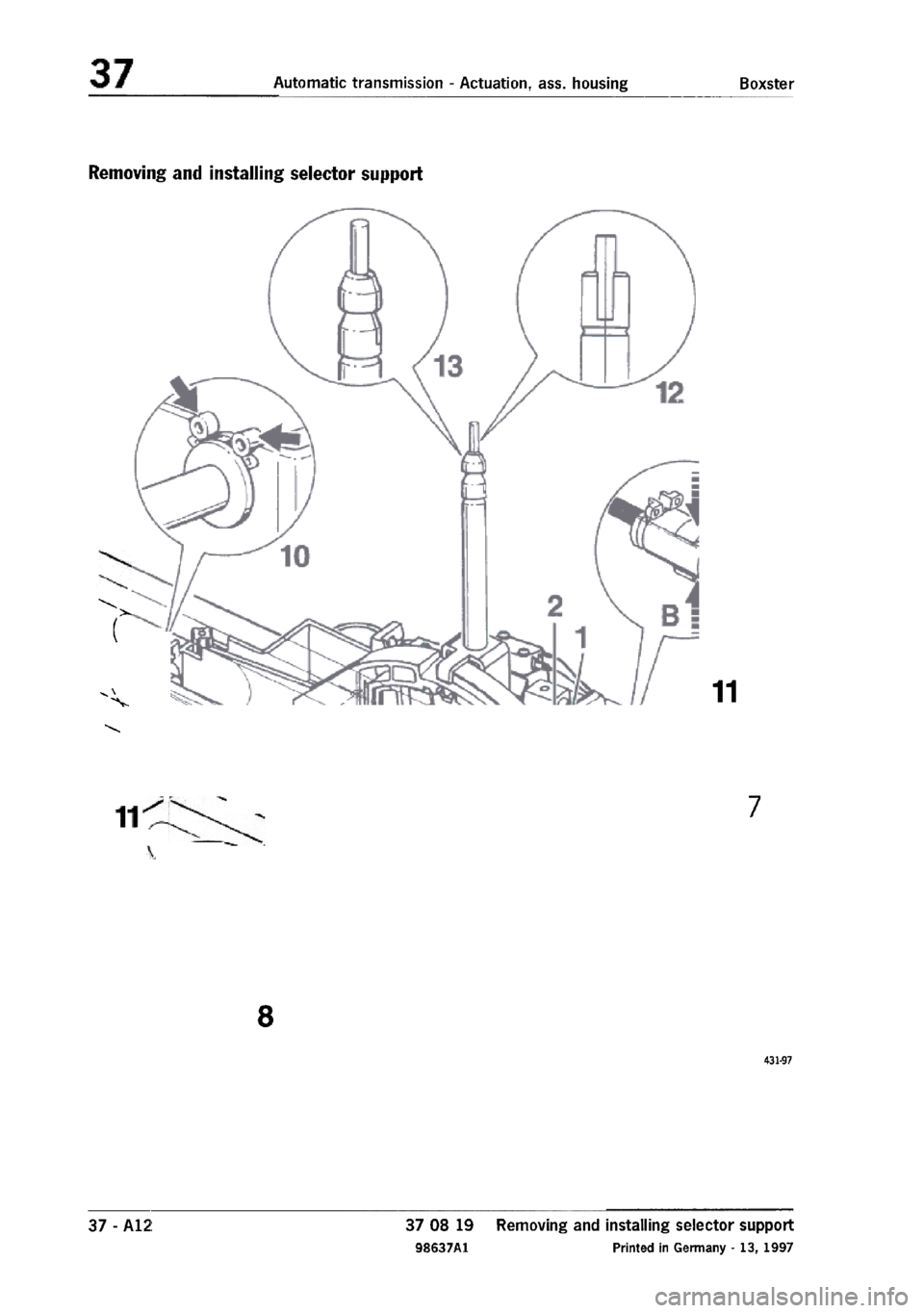 PORSCHE 986 BOXSTER 1997  Workshop Manual 
