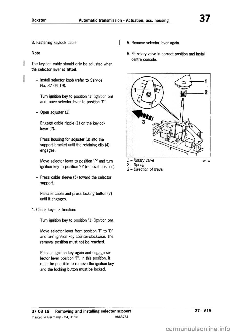 PORSCHE 986 BOXSTER 1997  Workshop Manual 