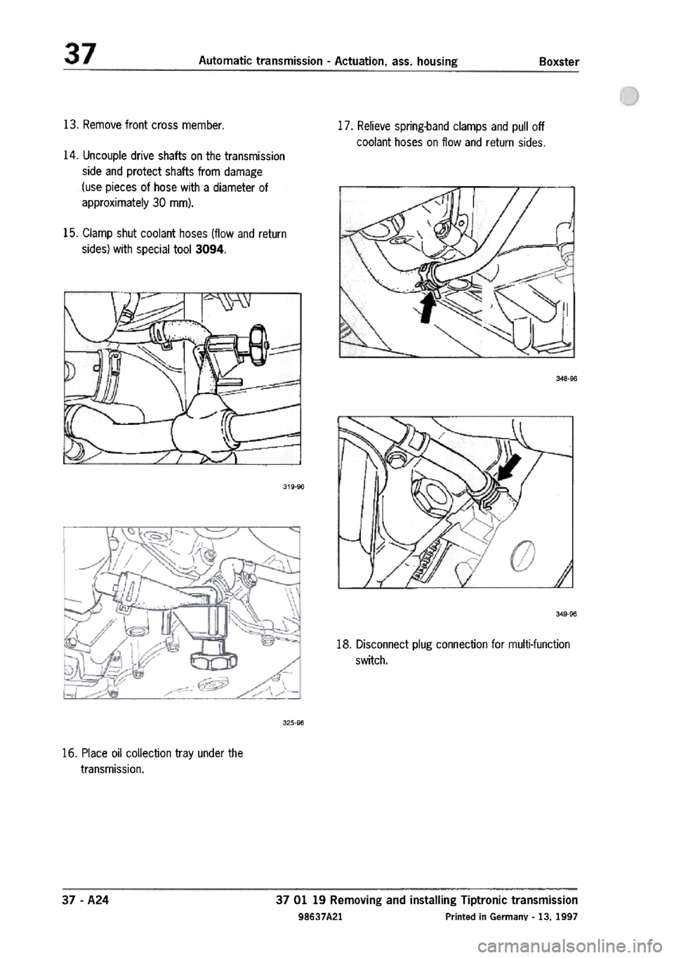 PORSCHE 986 BOXSTER 1997  Workshop Manual 