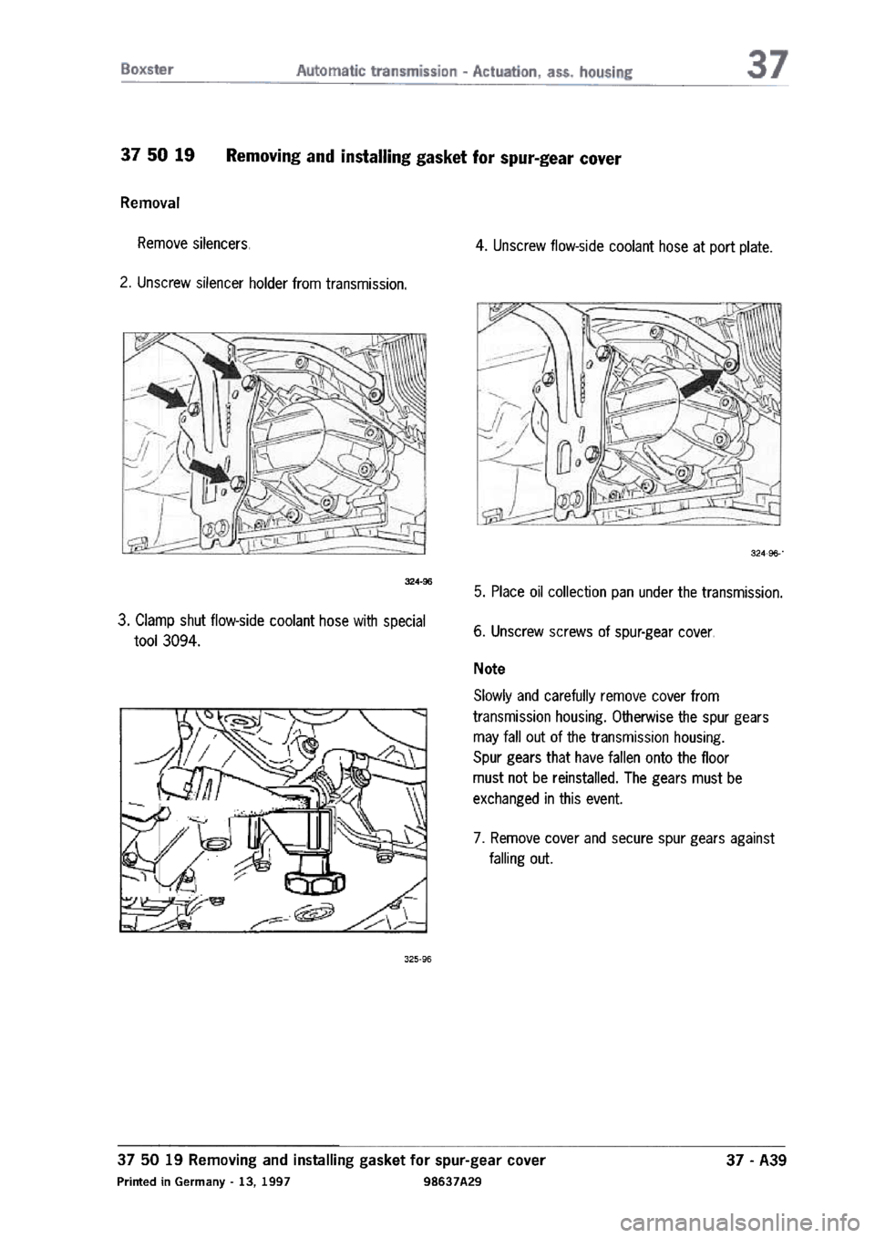 PORSCHE 986 BOXSTER 1997  Workshop Manual 