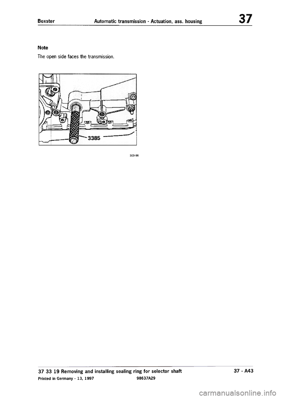 PORSCHE 986 BOXSTER 1997  Workshop Manual 