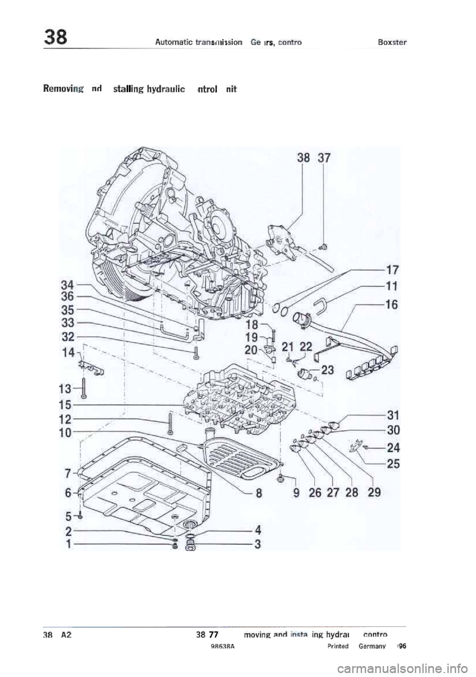 PORSCHE 986 BOXSTER 1997  Workshop Manual 