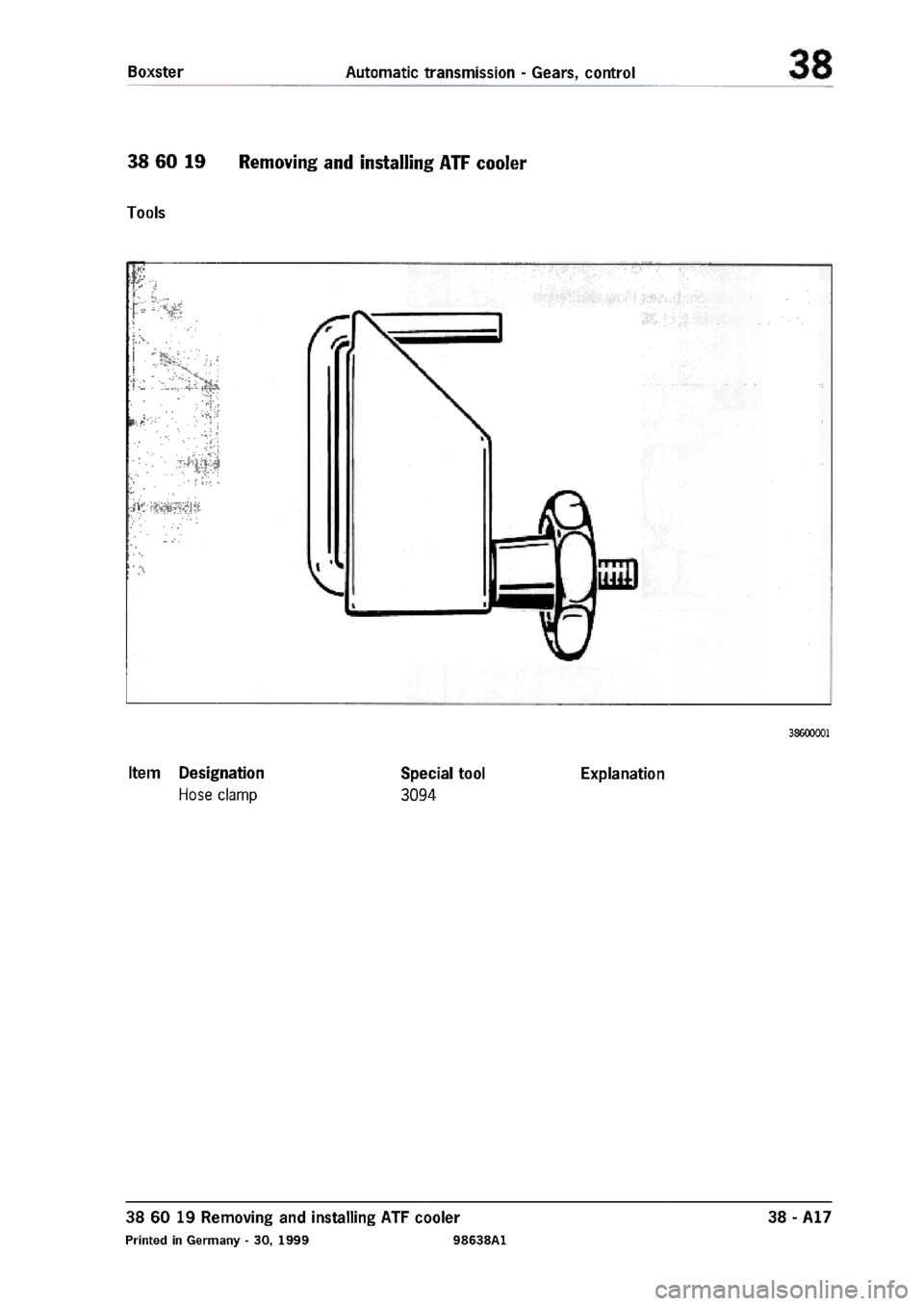 PORSCHE 986 BOXSTER 1997  Workshop Manual 